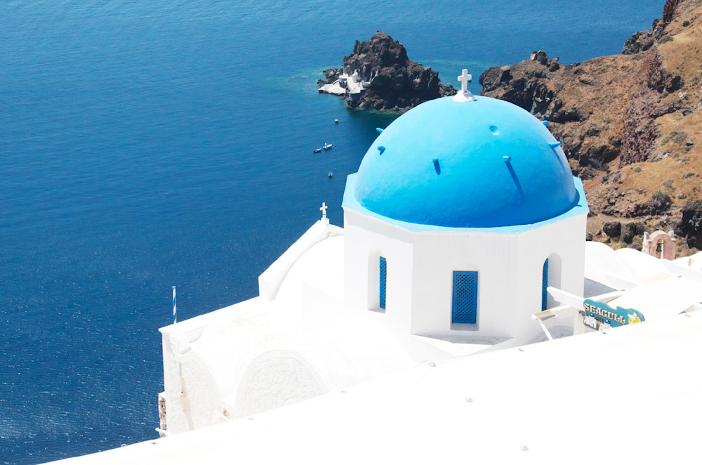 Greece White Dome Art | Ruth Westreich 
