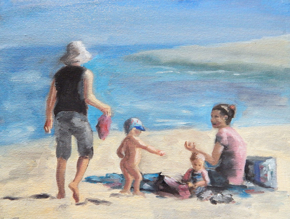 With Kids At The Beach Art | Edi Matsumoto Fine Art