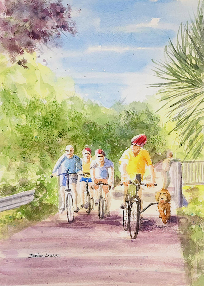 Bicycles On Pinellas Trail Coming Art | Debbie Lewis Watercolors
