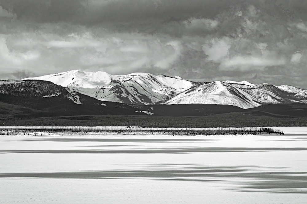 Tco   Yellowstone Lake Melting Ice In Spring B&W Art | Open Range Images