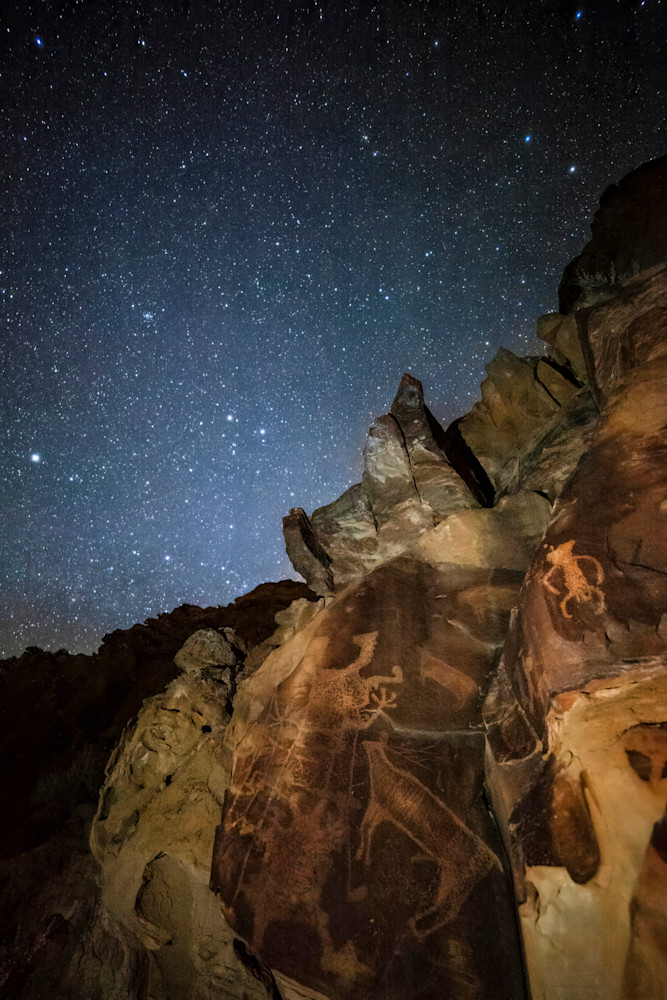 "Mysteries Unveiled: Exploring Wyoming's Petroglyphs Under A Celestial Canopy" Photography Art | D. Robert Franz Photography