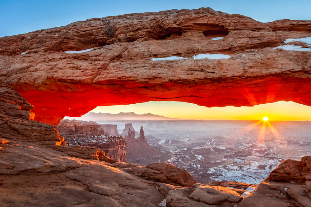 "Golden Embrace: Captivating Sunrise Through The Majestic Mesa Arch" Photography Art | D. Robert Franz Photography
