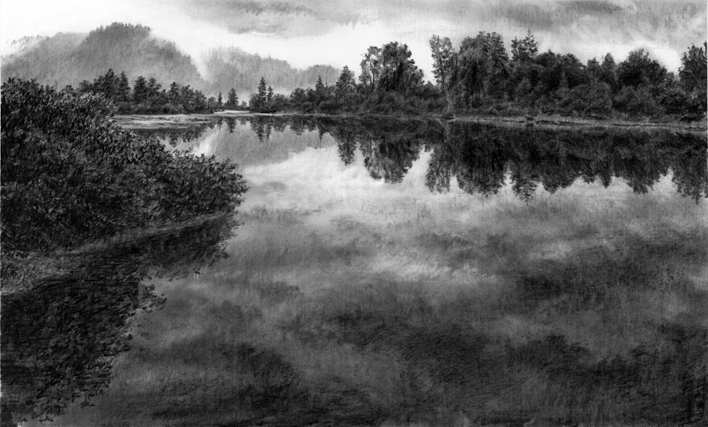 Black and white fine art print beautiful landscape of artwork titled September Adagio