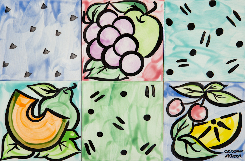 Fruits Ceramic Mural Art | Cristina Acosta Art & Design llc