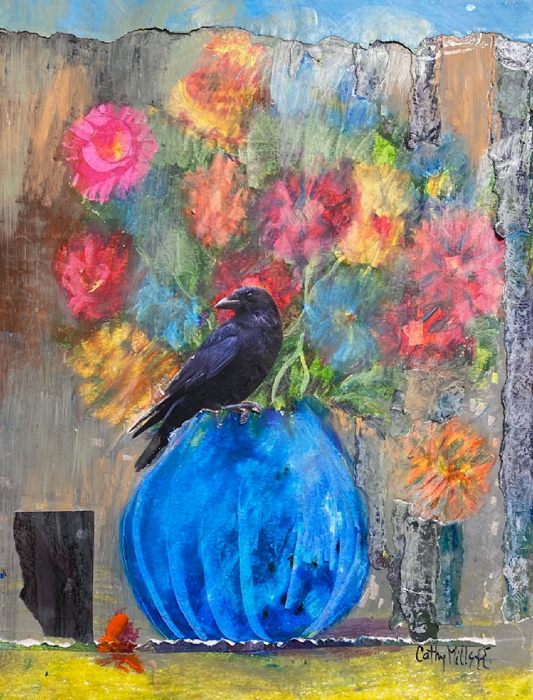 Black Bird Has Her Say Art | Cathy Bader Mills Fine Arts
