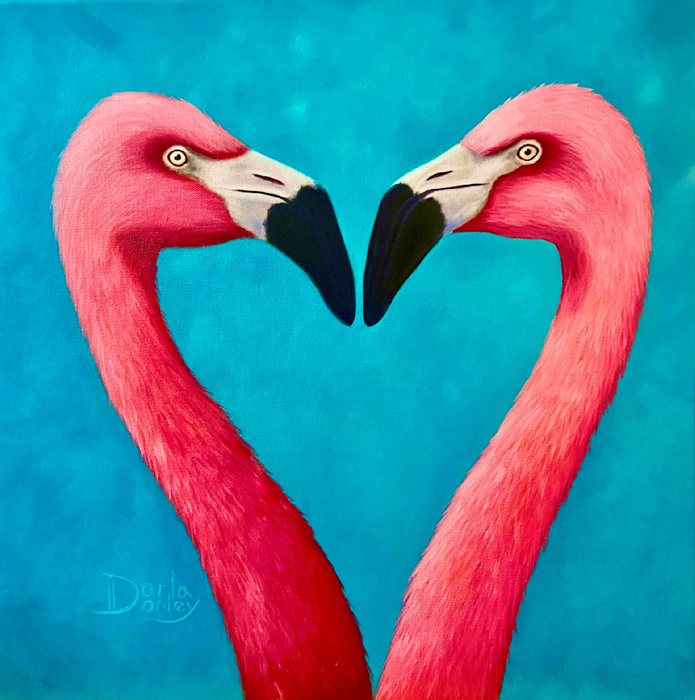 Flamingo Love Art | darladonleyart