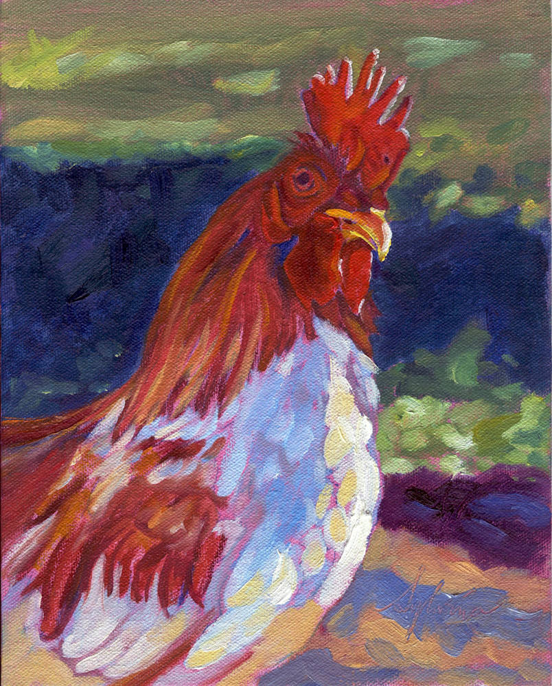 Free Range Rooster Art | Sylvina Rollins Artist