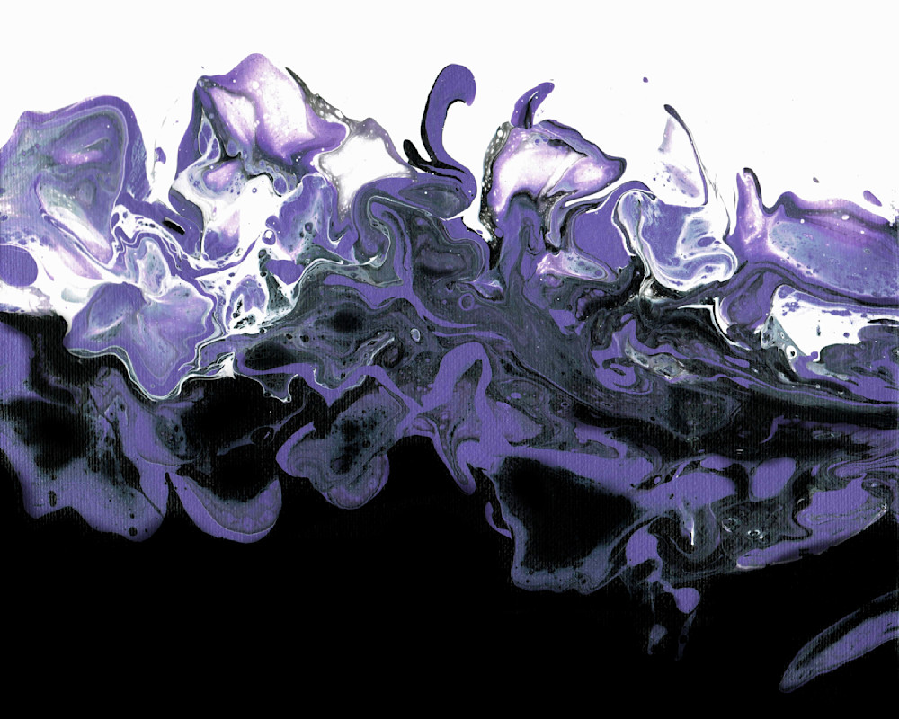 February Fluid Birthstone on Black and White: Mesmerizing Amethyst-inspired Fluid Painting | Paintpourium