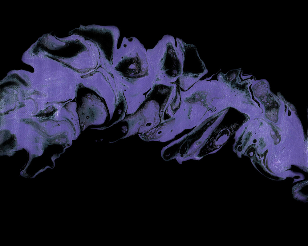 February Fluid Birthstone on Black: Serene Amethyst-inspired Fluid Painting | Paintpourium