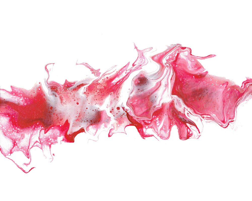 January Fluid Birthstone on White: Captivating Garnet-inspired Fluid Painting | Paintpourium