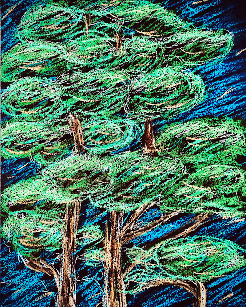 Trees In Breeze Art | dianawoody