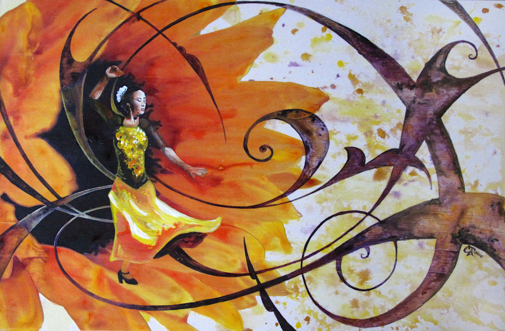 Flamenco Sun Flower Art | Cathy Rowe Arts