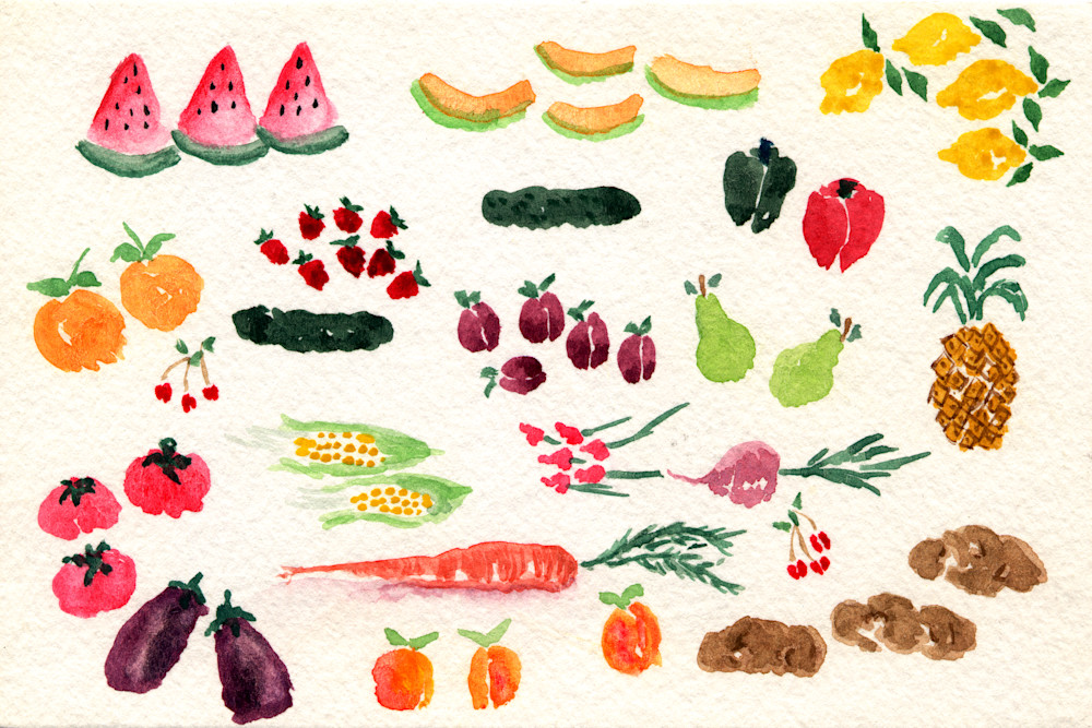 Tiny Fruit Art | Jeanine Colini Design Art
