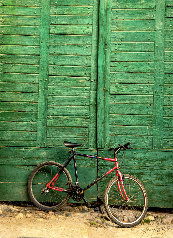 Red Bike and Green Wall