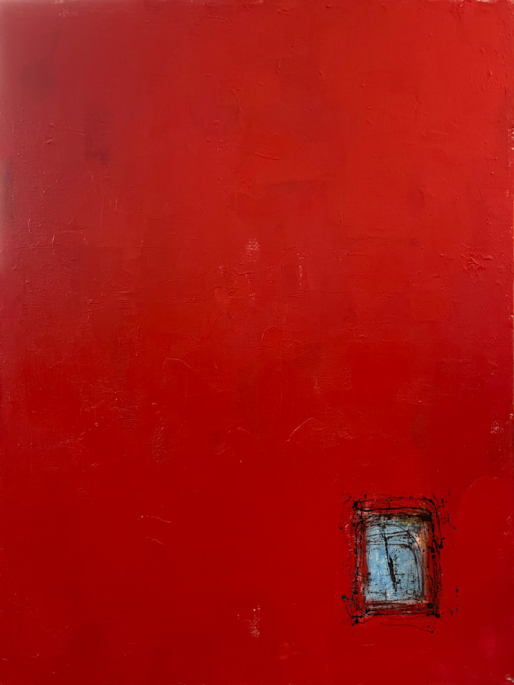 Red Wall With Window Art | Abstract Art by Brian Kirchoff