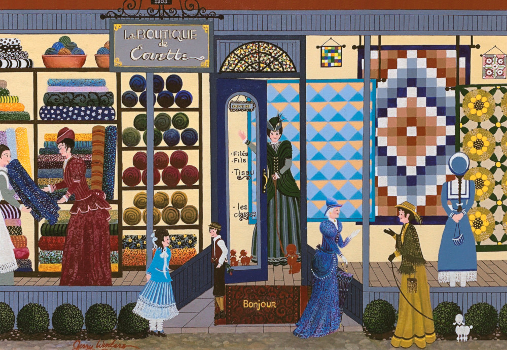 Paris Quilt Shop Art | Jerry Winters Fine Art Gallery
