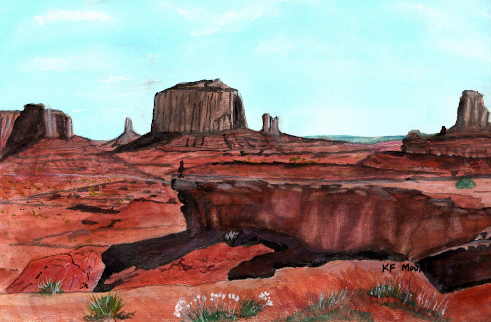 00089 John Ford Lookout Monument Valley Art | KF Moore Watercolors