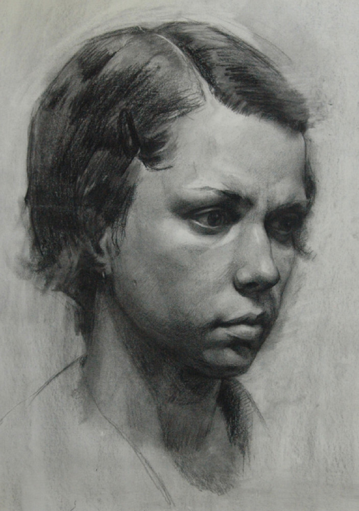 Drawing Portrait Of A Woman Ii 24x18 In Private Collection Helen Yang Mfa Art | Visionary Arts