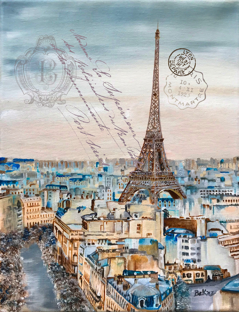 Morning Over Paris Postcard Art | Bekaz Its Art