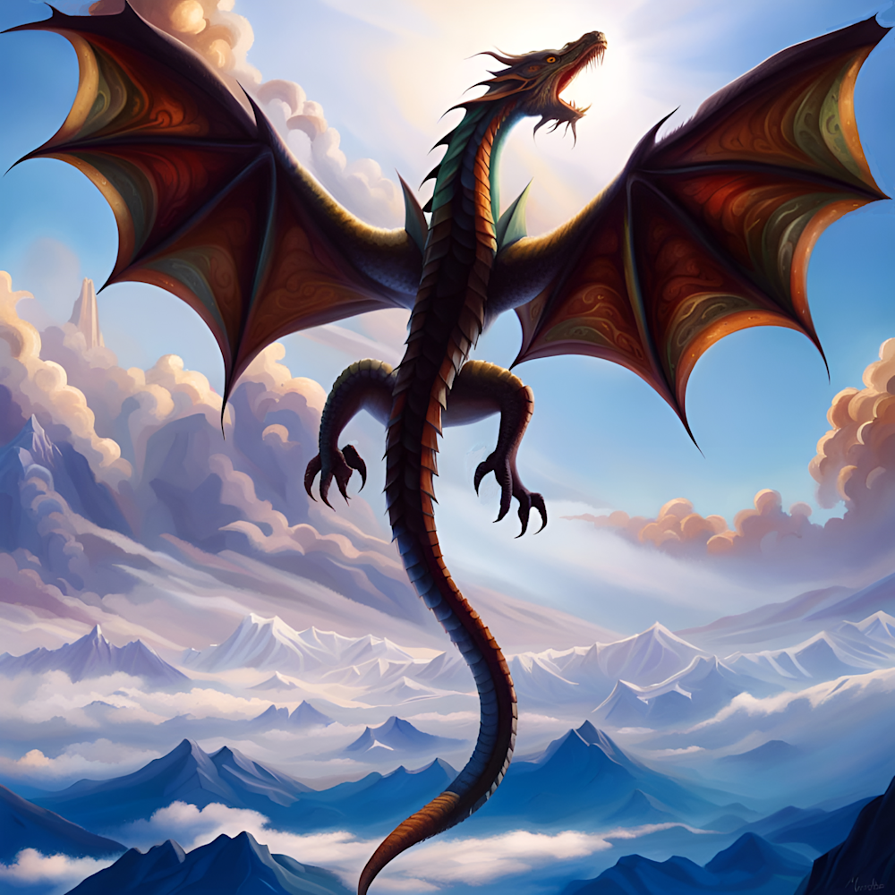 Red Dragon Flying In Mountains Photography Art | Playful Gallery by Rob Harrison