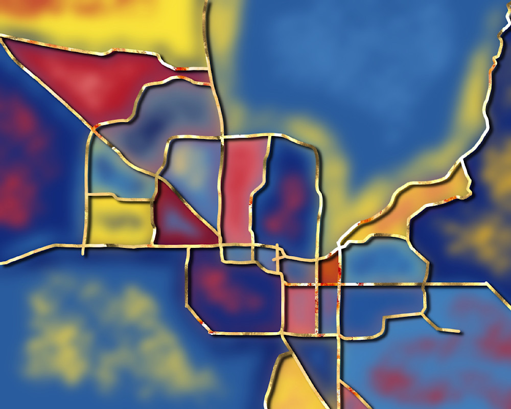 Phoenix Metro: Vibrant Abstract Art Celebrating the Valley of the Sun | Paintpourium
