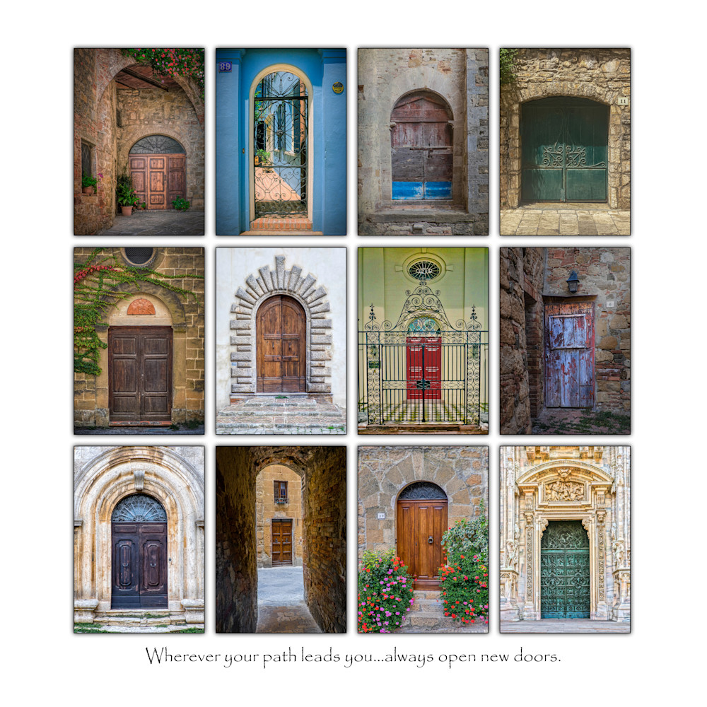 Open New Doors, On White With Text Photography Art | membymaryanne.com
