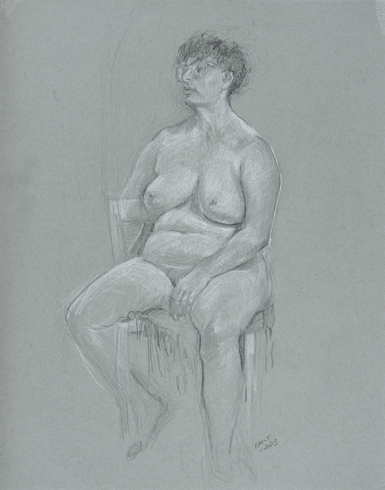 Nude On Toned Paper Art | EMT Fine Arts