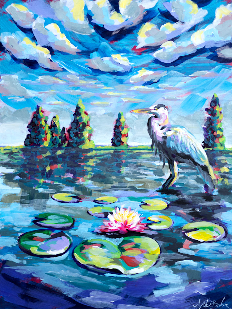 Heron | Florida Lily Pad Art Print | Niki Baker