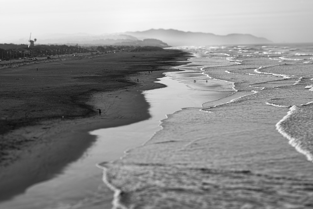 A view of Ocean Beach taken in San Francisco taken from a high viewpoint