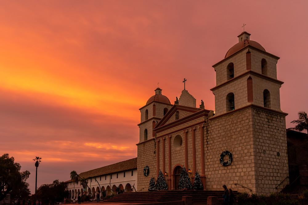 Mission Santa Barbara Sunset Photography Art | Anand's Photography