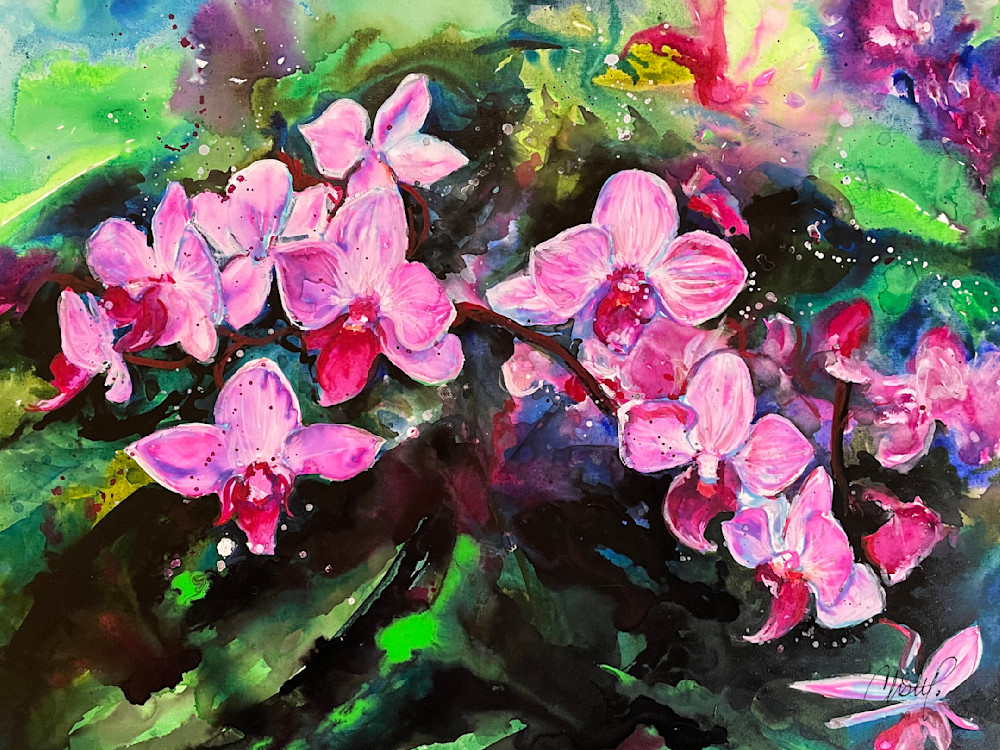 Wild Pink Orchid Painting Art | Christy! Studios