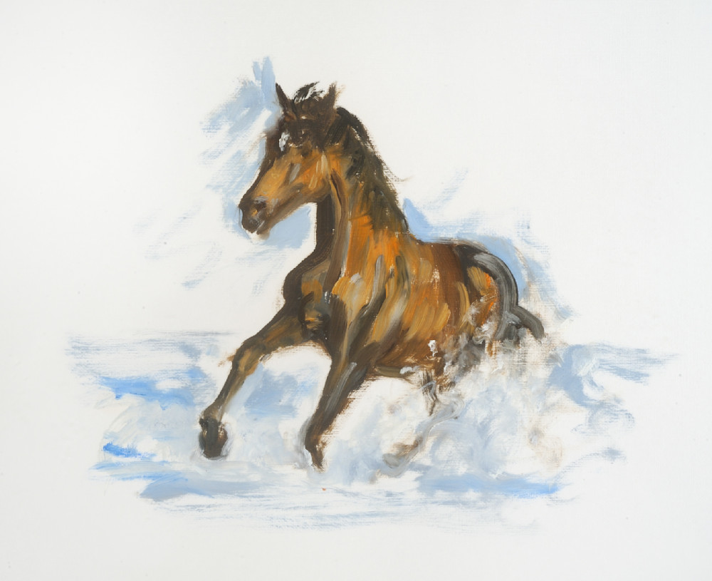 Horse Galloping In The Surf Art | EMT Fine Arts