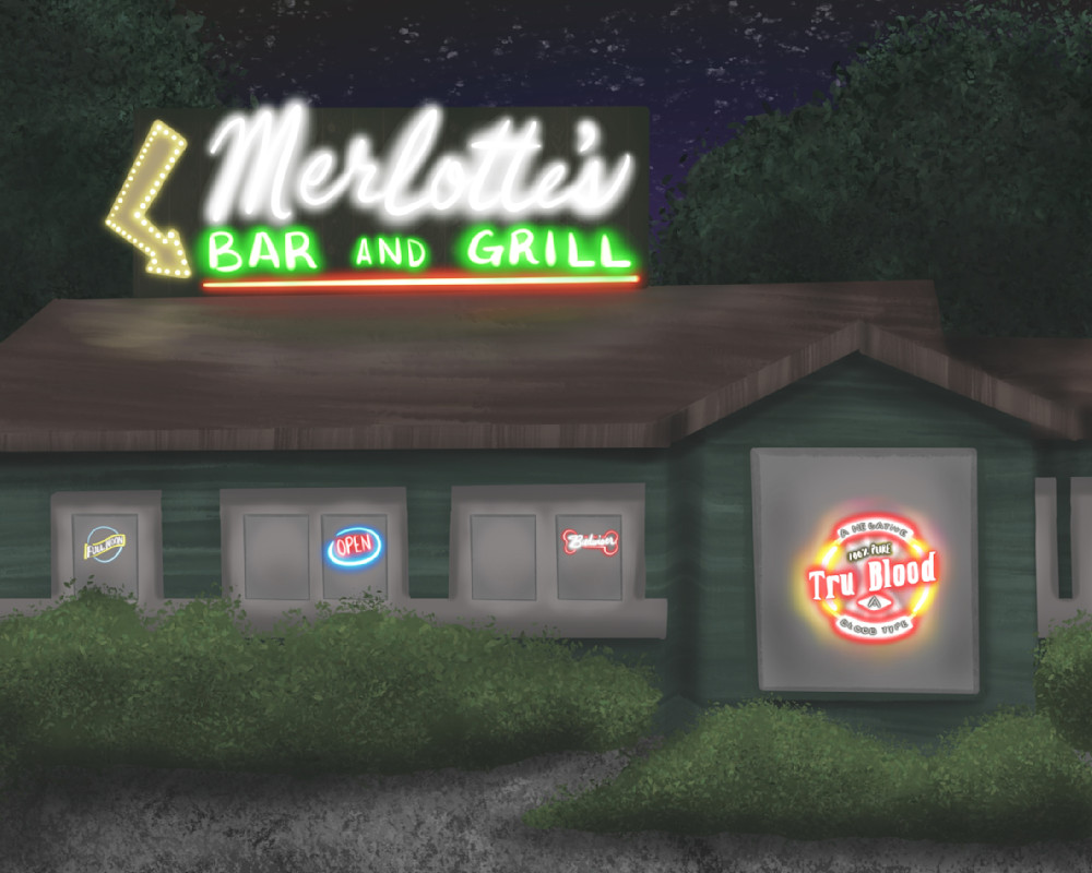 Merlotte's Bar: A Supernatural Digital Painting Inspired by True Blood