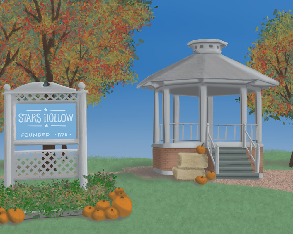 The Gazebo: A Cozy Digital Painting Inspired by Gilmore Girls