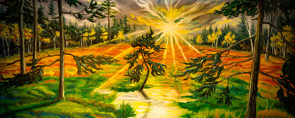 Skulskogen Northern Sweden oil painting