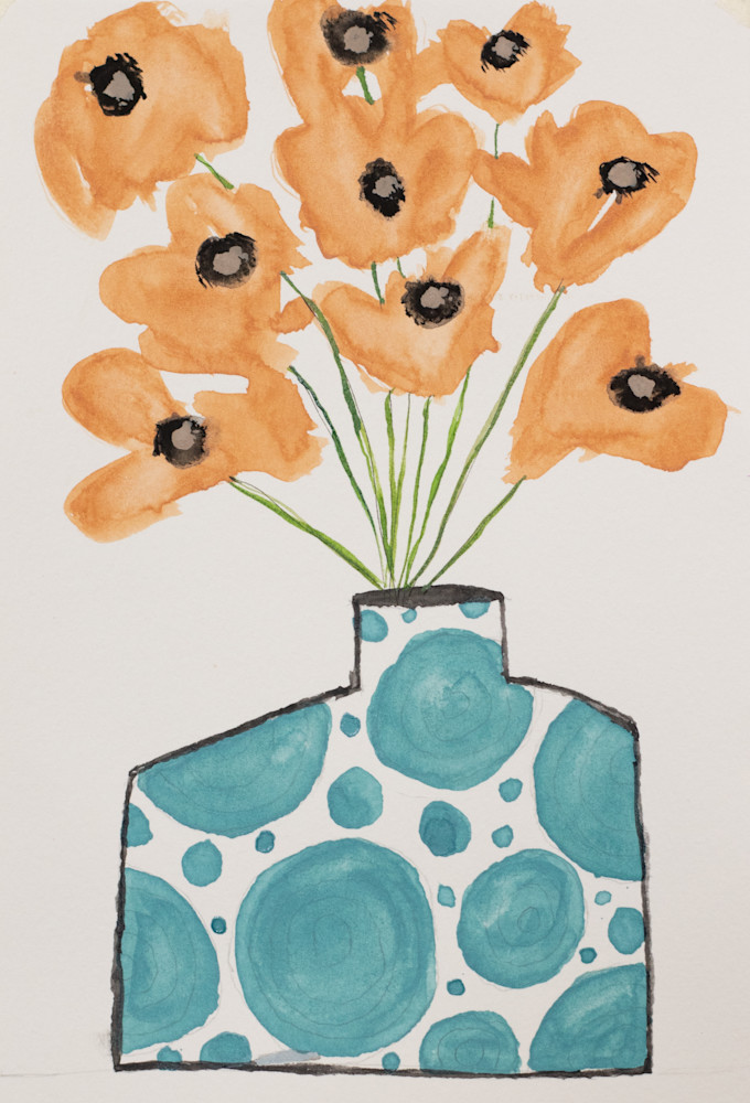 Peachy Poppies Art | Missie Quirk Fine Art