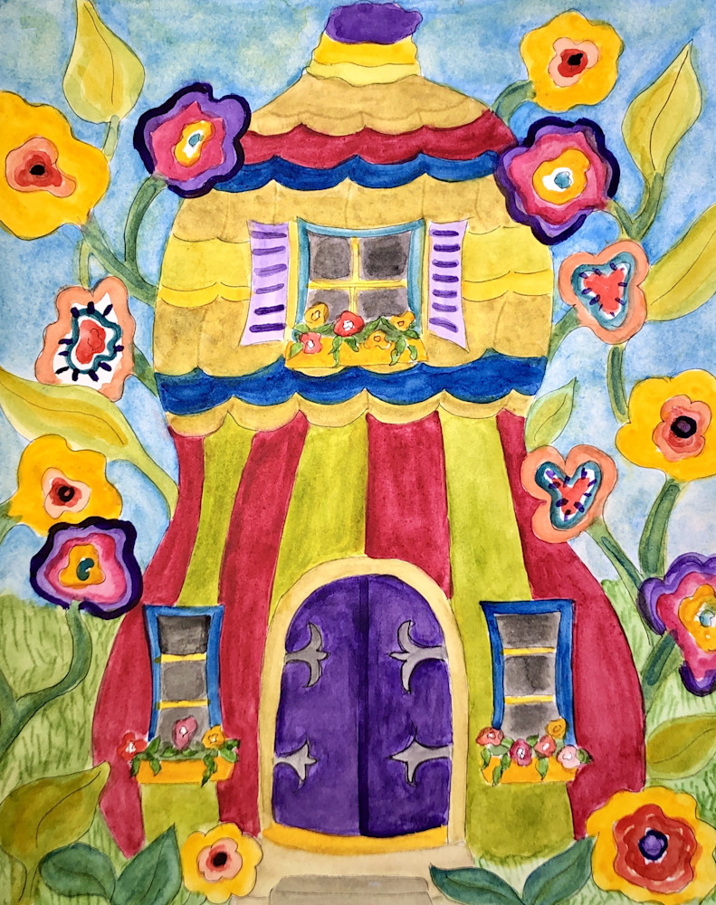 Fairy House With The Purple Door Art | Becki Thomas Art