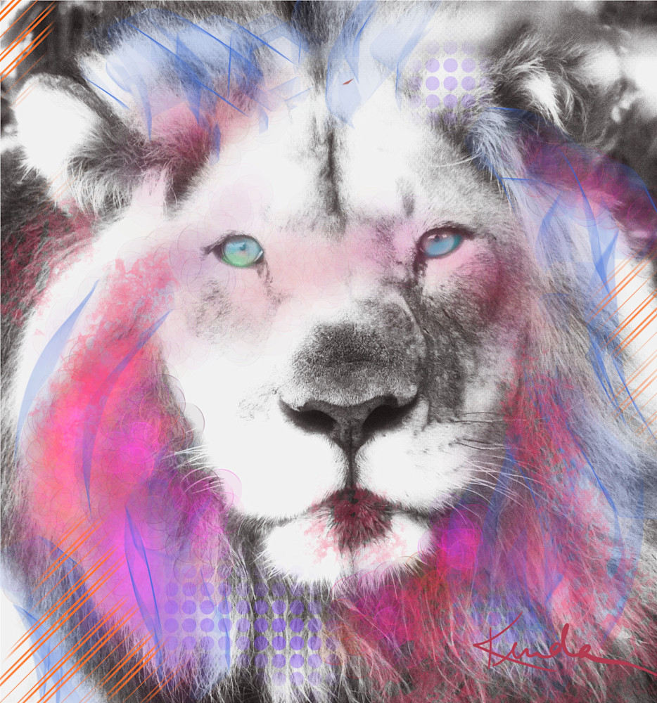 Lion Hot Pink Art | Kenda Francis Art & Photography