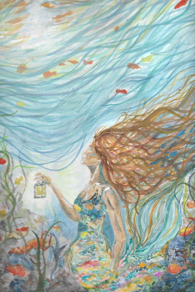 Mermaid With Lantern Art | artbyanobel