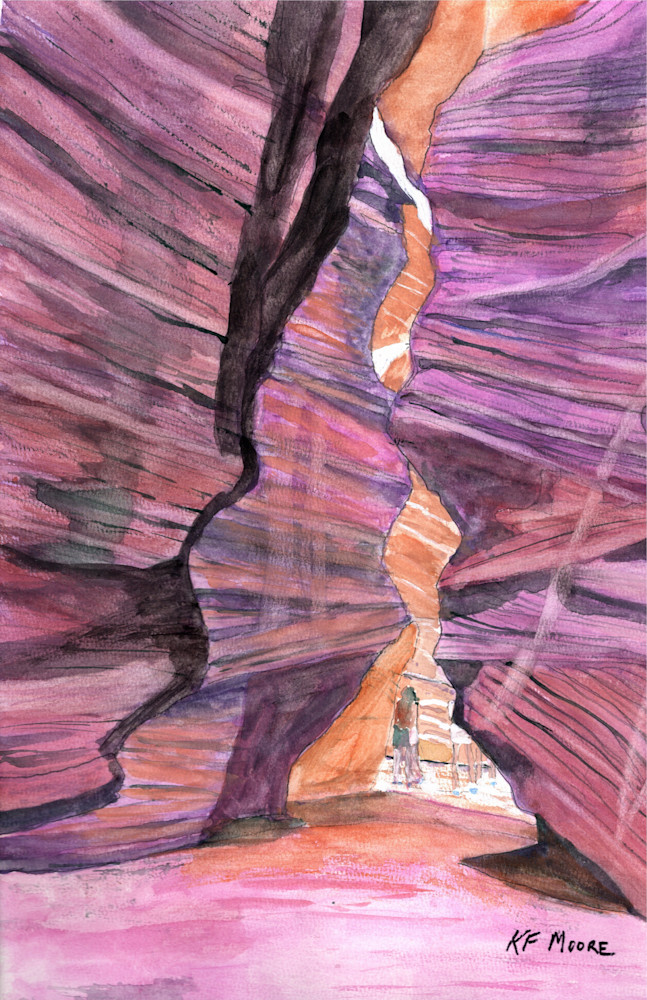 00093 Upper Antelope Canyon  Page Az Art | KF Moore Watercolors