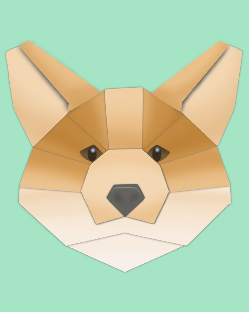 "Corgi: The Compact Canine in Creases" - A Whimsical Dog Portrait in Origami Style!