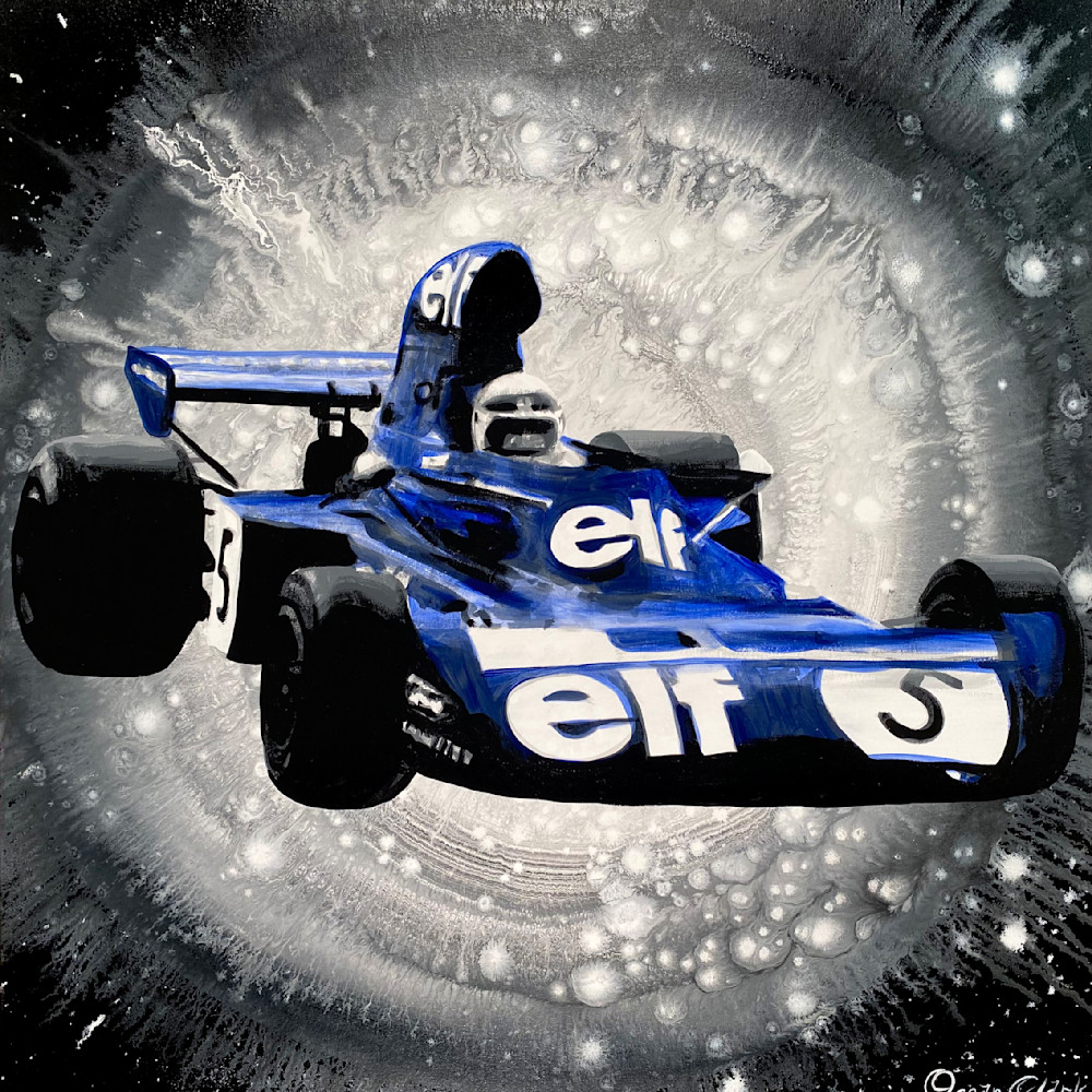 Jackie Stewart   1973   Tyrrell 006   Elf Art | Tom Joseph Art