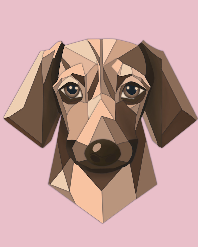 "Dachshund in Delicate Folds" - A Playful Dog Portrait in Origami Style!