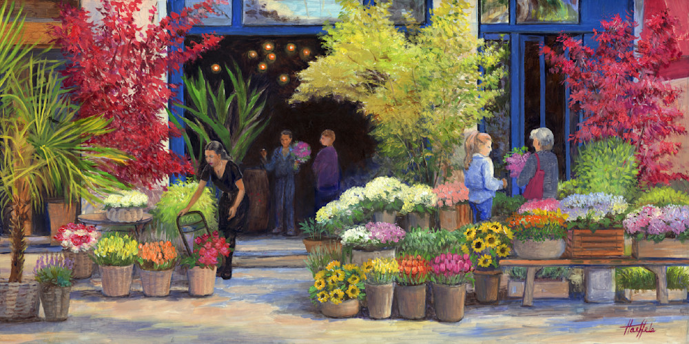 Flower Shop On The Seine Art | Oilartist - Haeffele Fine Art