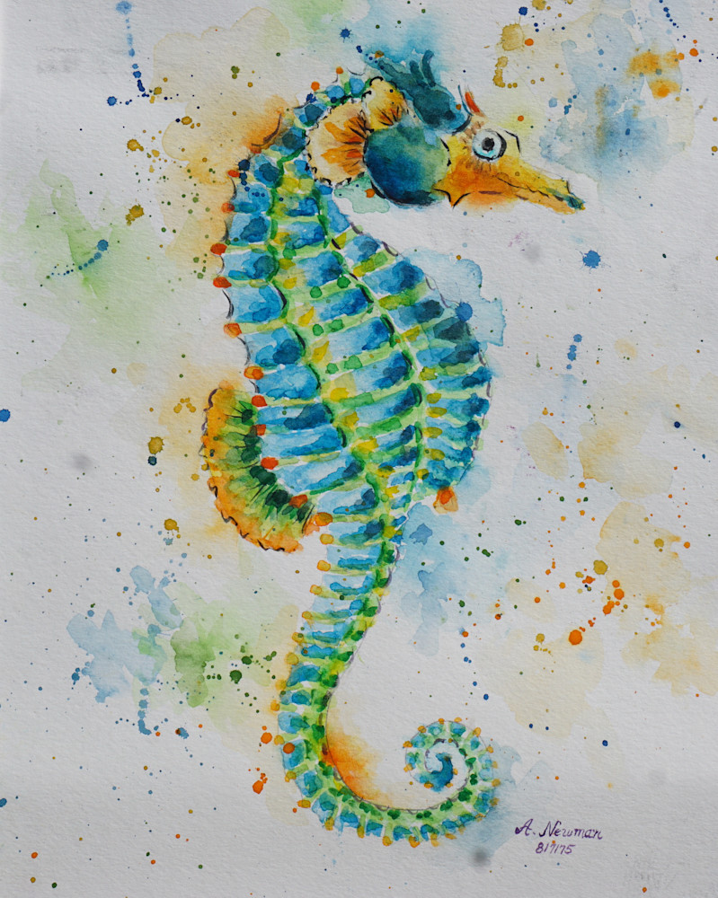 Splash Seahorse Art | Arlene Newman Designs