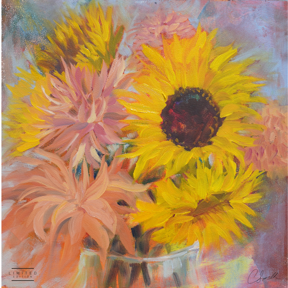 Sunflowers And Dahlias Le Art | Cindy Saadeh Fine Art