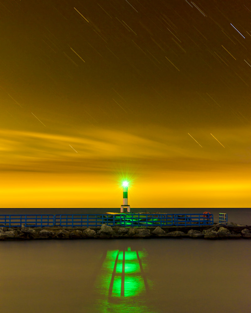 "Star Trails Over the Pier" | Fine Art Photography by Dennis Caskey
