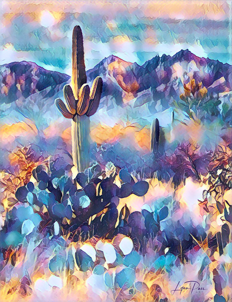 Catalina Mountain Symphony In Violet And Gold Art | Lynn Pass Art