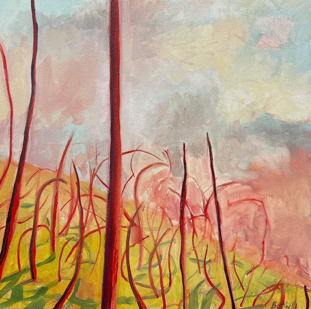 Hill Of Red Trees Art | Bottinelli Fine Art