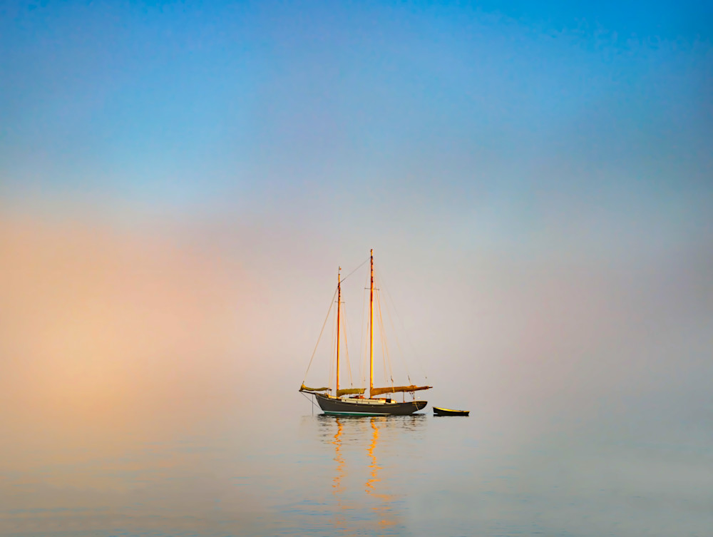 Sailboat Fog Sunrise Art | Michael Blanchard Inspirational Photography - Crossroads Gallery